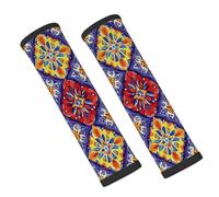 Entemne Car Seat Belt Covers Ethnic Mandala Mexican Traditional Floral Seat Belt Comfort Pads For Kids Adults Men Women Soft Seatbelt Cushion Shoulder Strap Pads For Bags, 2 Pcs