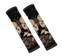 Entemne Car Seat Belt Covers Gothic Floral Butterflies Aesthetic Retro Botanical Seat Belt Comfort Pads For Kids Adults Men Women Soft Seatbelt Cushion Shoulder Strap Pads For Bags, 2 Pcs