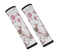 Entemne Car Seat Belt Covers Parisian Eiffel Bike Rose Seat Belt Comfort Pads For Kids Adults Men Women Soft Seatbelt Cushion Shoulder Strap Pads For Bags, 2 Pcs