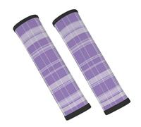 Entemne Car Seat Belt Covers Purple Lilac Tartan Pattern Plaid Seat Belt Comfort Pads For Kids Adults Men Women Soft Seatbelt Cushion Shoulder Strap Pads For Bags, 2 Pcs