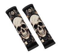 Entemne Car Seat Belt Covers Skull Butterfly Gothic Rose Flower Seat Belt Comfort Pads For Kids Adults Men Women Soft Seatbelt Cushion Shoulder Strap Pads For Bags, 2 Pcs