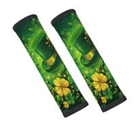 Entemne Car Seat Belt Covers St. Patricks Gold Coin Shamrock Seat Belt Comfort Pads For Kids Adults Men Women Soft Seatbelt Cushion Shoulder Strap Pads For Bags, 2 Pcs