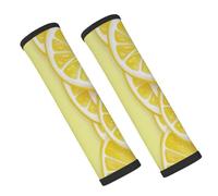 Entemne Car Seat Belt Covers Summer Yellow Lemon Slices Seat Belt Comfort Pads For Kids Adults Men Women Soft Seatbelt Cushion Shoulder Strap Pads For Bags, 2 Pcs