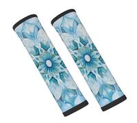 Entemne Car Seat Belt Covers Teal Blue Mandala Floral Seat Belt Comfort Pads For Kids Adults Men Women Soft Seatbelt Cushion Shoulder Strap Pads For Bags, 2 Pcs