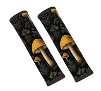 Entemne Car Seat Belt Covers Vintage Woodland Nature Mushroom Pattern Seat Belt Comfort Pads For Kids Adults Men Women Soft Seatbelt Cushion Shoulder Strap Pads For Bags, 2 Pcs