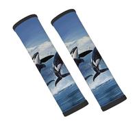 Entemne Car Seat Belt Covers Winter Killer Whale Jumping Seat Belt Comfort Pads For Kids Adults Men Women Soft Seatbelt Cushion Shoulder Strap Pads For Bags, 2 Pcs