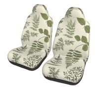 Entemne Car Seat Covers Front Pair Florest Ferns Leaves Greens Car Seat Covers Breathable Elastic Universal Fit Seat Protector For Carseat Van Trucks Suv Auto Interior Decor