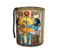 Entemne Car Trash Bin Egyptian Papyrus King Queen Waterproof Leakproof Car Trash Can Collapsible Oxford Hanging Vehicle Litter Bag for Seat Headrest 4L Small Organiser Bins