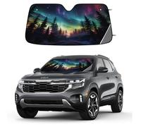 Entemne Car Windscreen Sunshade Fantasy Northern Lights Aurora Front Windshield Sun Shade Foldable UV Ray Reflector Heat Shield for SUV Van Truck Auto Interior Protector 140x70cm