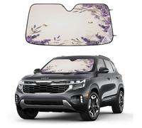 Entemne Car Windscreen Sunshade Vintage Purple Lavender Front Windshield Sun Shade Foldable UV Ray Reflector Heat Shield for SUV Van Truck Auto Interior Protector 140x70cm