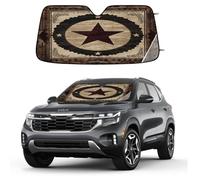 Entemne Car Windscreen Sunshade Vintage Texas State Flag Front Windshield Sun Shade Foldable UV Ray Reflector Heat Shield for SUV Van Truck Auto Interior Protector 140x70cm