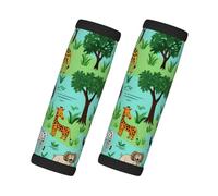 Entemne Cartoon African Animal Giraffe Elephant Lion Luggage Handle Wraps 2 Pack Luggage Identifiers for Suitcase Soft Neoprene Handle Covers for Trolley Door Handles Grip Travel Accessories