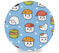 Entemne Coasters Set of 1 Cute Sushi Pattern Japanese Absorbent Ceramic Drinks Coasters with Cork Backing, Table Protection Heat Resistant Non Slip Bar Cup Mats Housewarming Gift