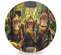 Entemne Coasters Set of 1 Mouse Mat Animal Monkey Bananas Pattern Absorbent Ceramic Drinks Coasters with Cork Backing, Table Protection Heat Resistant Non Slip Bar Cup Mats Housewarming Gift