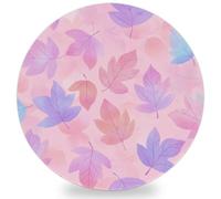 Entemne Coasters Set of 1 Pastel Pink Leaf Pattern Absorbent Ceramic Drinks Coasters with Cork Backing, Table Protection Heat Resistant Non Slip Bar Cup Mats Housewarming Gift