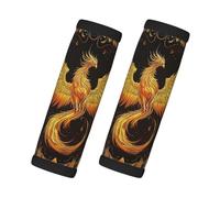 Entemne Cool Fire Phoenix Art Luggage Handle Wraps 2 Pack Luggage Identifiers for Suitcase Soft Neoprene Handle Covers for Trolley Door Handles Grip Travel Accessories