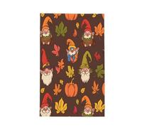 Entemne Cute Gnomes Mple Leaves Pattern Tea Towel for Kitchen Absorbent Waffle Teatowels Microfiber Hand Towel Quick Drying Dishcloths for Housewarming Gift New Home Decor, 16x26 In