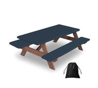 Entemne Cyber Dark Shadow Picnic Table Cover Set with 2 Bench Covers, 5ft Waterproof Windproof Fitted Tablecloth Table Protector with Elastic Edged for Camping BBQ RV Garden Parties