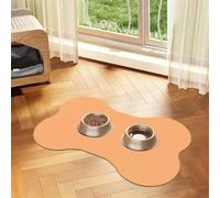 Entemne Dog Feeding Mat Absorbent Dog Bowl Mat With Non-Slip Rubber Backing 50x30cm American Retro Orange Yellow Pet Feeding Mats For Cat Waterproof Water Bowl Pad Placemat Protect Floor