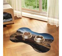 Entemne Dog Feeding Mat Absorbent Dog Bowl Mat With Non-Slip Rubber Backing 50x30cm Retro American Football Art Painting Pet Feeding Mats For Cat Waterproof Water Bowl Pad Placemat Protect Floor