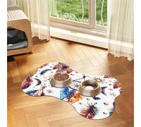 Entemne Dog Feeding Mat Absorbent Dog Bowl Mat With Non-Slip Rubber Backing 60x40cm Ethnic Dreamcatcher Feather Pet Feeding Mats For Cat Waterproof Water Bowl Pad Placemat Protect Floor