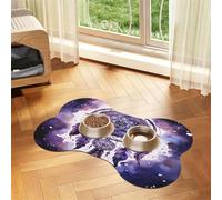 Entemne Dog Feeding Mat Absorbent Dog Bowl Mat With Non-Slip Rubber Backing 60x40cm Purple Dreamcatcher Paintng Pet Feeding Mats For Cat Waterproof Water Bowl Pad Placemat Protect Floor