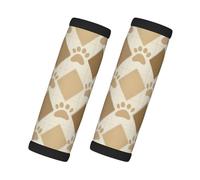 Entemne Dog Paw Prints Brown Luggage Handle Wraps 2 Pack Luggage Identifiers for Suitcase Soft Neoprene Handle Covers for Trolley Door Handles Grip Travel Accessories