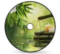 Entemne Japanese Zen Bamboo Flower Spare Tyre Cover with Backup Camera Hole 17 In Dust-Proof Waterproof Tire Cover for RV Trailer Jeep SUV Wheel Protector for Diameter 83CM/33in