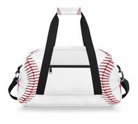 Entemne Kids Duffel Bag for Boys Sport Gym Bag Small Travel Bag Foldable Lightweight Carry on Weekender Overnight Bags with Shoulder Strap, Abstract Sport Baseball Lace, One size, Sporty
