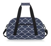 Entemne Kids Duffle Bag Gray Moroccan Geometric Pattern Water-Resistant Gym Sports Bag Lightweight Travel Duffel for Boys Girls Carry On Overnight Weekender Bag