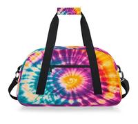 Entemne Kids Duffle Bag Multicolored Tie Dye Swirl Water-Resistant Gym Sports Bag Lightweight Travel Duffel for Boys Girls Carry On Overnight Weekender Bag