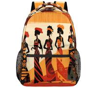 Entemne Kids School Bag for Boys Girls-Ethnic Cothes African Women Large Rucksack for Primary Secondary School Waterproof Lightweight Bookbag for Teens Travel Hiking