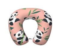 Entemne Memory Foam Travel Pillow Cute Animal Panda Comfortable U Shaped Neck Support Pillow For Kids Adults Airplanes Cars Office Use With Removeable Pillowcase