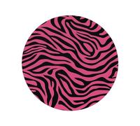 Entemne Round Placemat 1 Pc Pink Black Zebra Print Placemats Washable Heat Resistant Dining Table Mats for Party Home Decor Everyday Use