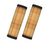 Entemne Rustic Orange Brown Plaid Luggage Handle Wraps 2 Pack Luggage Identifiers for Suitcase Soft Neoprene Handle Covers for Trolley Door Handles Grip Travel Accessories
