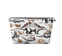Entemne Small Makeup Bag Ancient Dinosaurs Animal Waterproof PVC Leather Cosmetic Organiser Bag Women Girls Portable Travel Toiletry Pouch for Handbag Gym Gifts