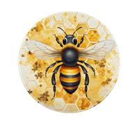 Entemne Small Round Mouse Mat Animal Bee Honeycomb Beehive Non-Slip Rubber Base Mouse Pad 20cm Computer Mousepad Portable Washable Desk Mat For Office Laptop Gaming Gift, 1 Pc