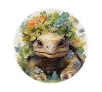 Entemne Small Round Mouse Mat Animal Tortoise Art Painting Non-Slip Rubber Base Mouse Pad 20cm Computer Mousepad Portable Washable Desk Mat For Office Laptop Gaming Gift, 2 Pcs