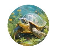 Entemne Small Round Mouse Mat Animal Tortoise Spring Floral Non-Slip Rubber Base Mouse Pad 20cm Computer Mousepad Portable Washable Desk Mat For Office Laptop Gaming Gift, 2 Pcs