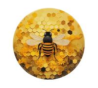 Entemne Small Round Mouse Mat Bee Honeycomb Beehive Non-Slip Rubber Base Mouse Pad 20cm Computer Mousepad Portable Washable Desk Mat For Office Laptop Gaming Gift, 2 Pcs