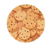 Entemne Small Round Mouse Mat Cute Biscuits Cookies Pattern Non-Slip Rubber Base Mouse Pad 20cm Computer Mousepad Portable Washable Desk Mat For Office Laptop Gaming Gift, 4 Pcs