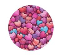 Entemne Small Round Mouse Mat Cute Candy Sweet Hearts Non-Slip Rubber Base Mouse Pad 20cm Computer Mousepad Portable Washable Desk Mat For Office Laptop Gaming Gift, 2 Pcs