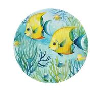 Entemne Small Round Mouse Mat Cute Tropical Fish Ocean Sea Watercolor Non-Slip Rubber Base Mouse Pad 20cm Computer Mousepad Portable Washable Desk Mat For Office Laptop Gaming Gift, 4 Pcs