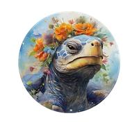 Entemne Small Round Mouse Mat Floral Tortoise Turtle Art Non-Slip Rubber Base Mouse Pad 20cm Computer Mousepad Portable Washable Desk Mat For Office Laptop Gaming Gift, 1 Pc