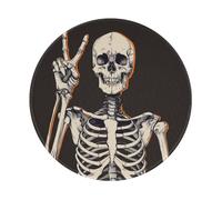 Entemne Small Round Mouse Mat Funny Halloween Human Skull Skeleton Non-Slip Rubber Base Mouse Pad 20cm Computer Mousepad Portable Washable Desk Mat For Office Laptop Gaming Gift, 2 Pcs