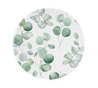 Entemne Small Round Mouse Mat Green Eucalyptus Leaves Non-Slip Rubber Base Mouse Pad 20cm Computer Mousepad Portable Washable Desk Mat For Office Laptop Gaming Gift, 1 Pc