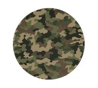 Entemne Small Round Mouse Mat Military Camouflage Forest Pattern Non-Slip Rubber Base Mouse Pad 20cm Computer Mousepad Portable Washable Desk Mat For Office Laptop Gaming Gift, 4 Pcs