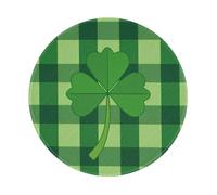 Entemne Small Round Mouse Mat Saint Patrick'S Clover Green Buffalo Paid Non-Slip Rubber Base Mouse Pad 20cm Computer Mousepad Portable Washable Desk Mat For Office Laptop Gaming Gift, 1 Pc