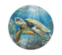 Entemne Small Round Mouse Mat Sea Tortoise Turtle Non-Slip Rubber Base Mouse Pad 20cm Computer Mousepad Portable Washable Desk Mat For Office Laptop Gaming Gift, 4 Pcs