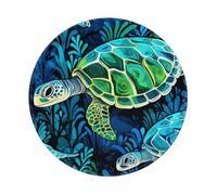 Entemne Small Round Mouse Mat Sea Turtles Ocean Tortoise Non-Slip Rubber Base Mouse Pad 20cm Computer Mousepad Portable Washable Desk Mat For Office Laptop Gaming Gift, 2 Pcs